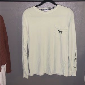 Pastel green vs pink crew neck